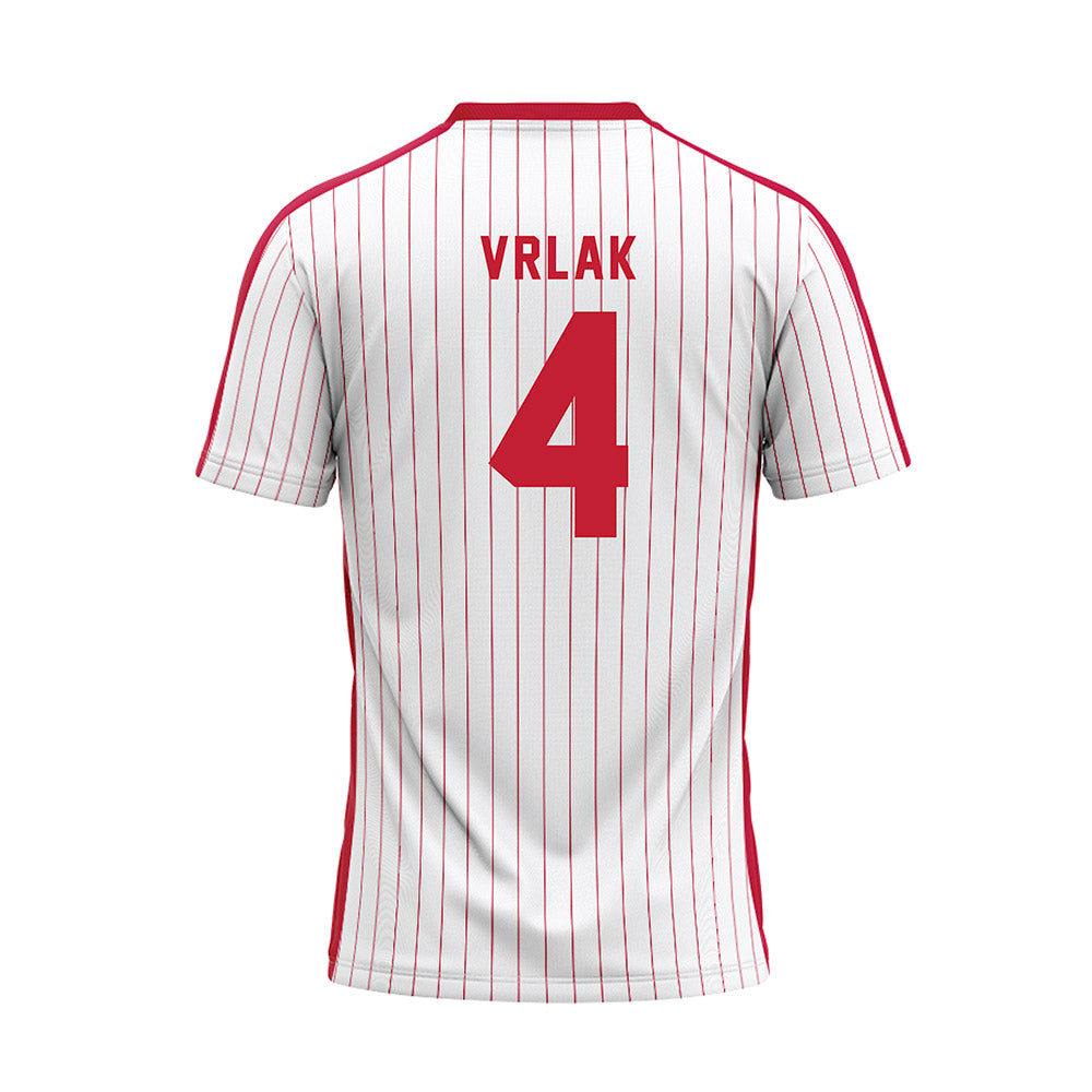 Miami of Ohio - NCAA Baseball : Jake Vrlak - Pinstripe Baseball Jersey-1