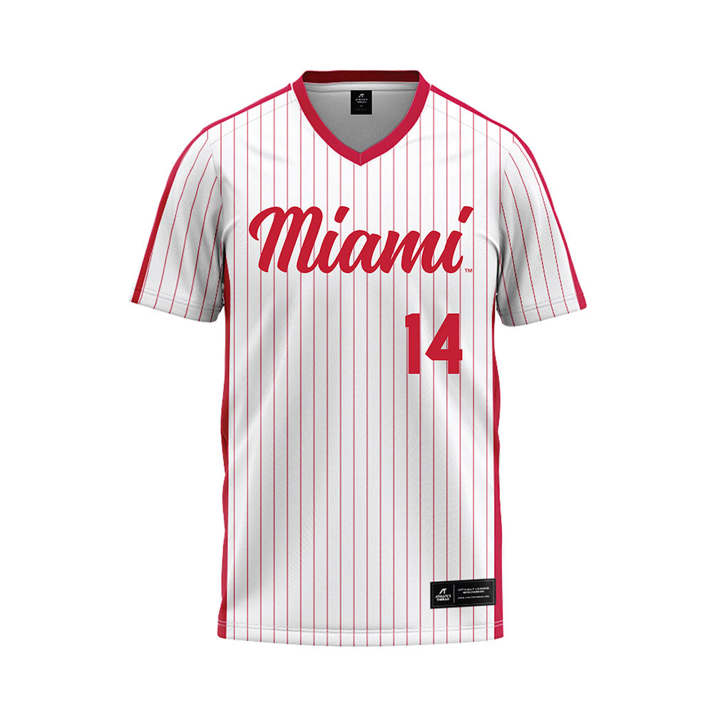 Miami of Ohio - NCAA Baseball : Carson Raether - Pinstripe Baseball Jersey-0