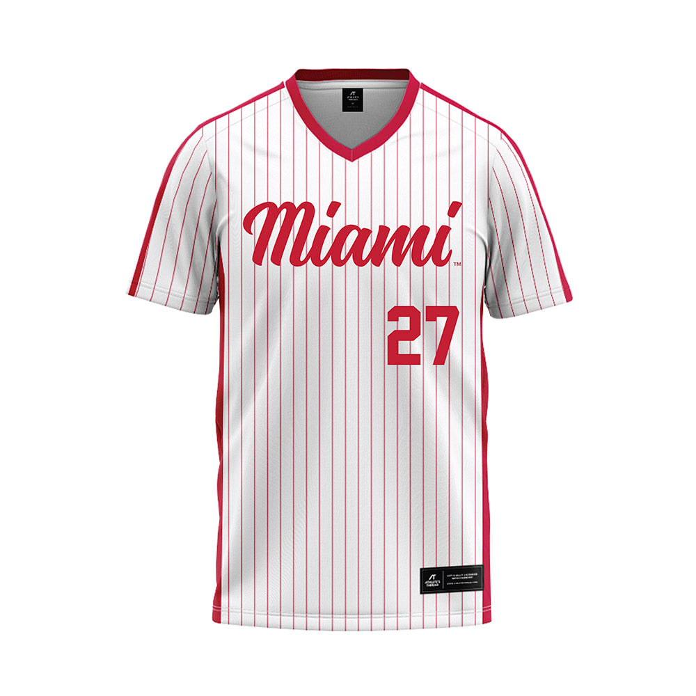 Miami of Ohio - NCAA Baseball : Luke Ross - Pinstripe Baseball Jersey-0