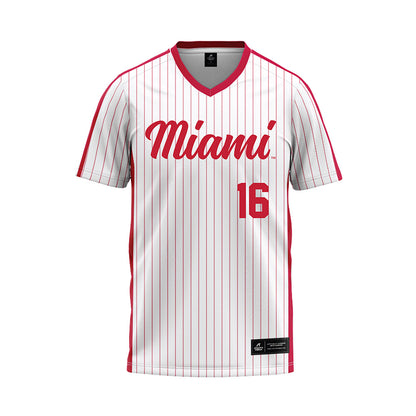 Miami of Ohio - NCAA Baseball : Evan Appelwick - Pinstripe Baseball Jersey-0