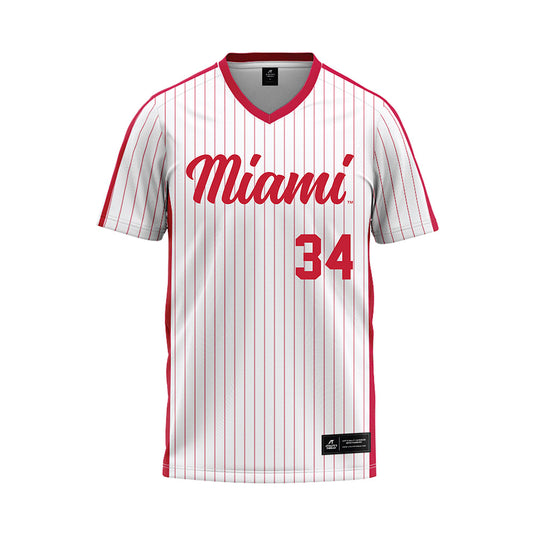 Miami of Ohio - NCAA Baseball : Cameron Novak - Pinstripe Baseball Jersey-0