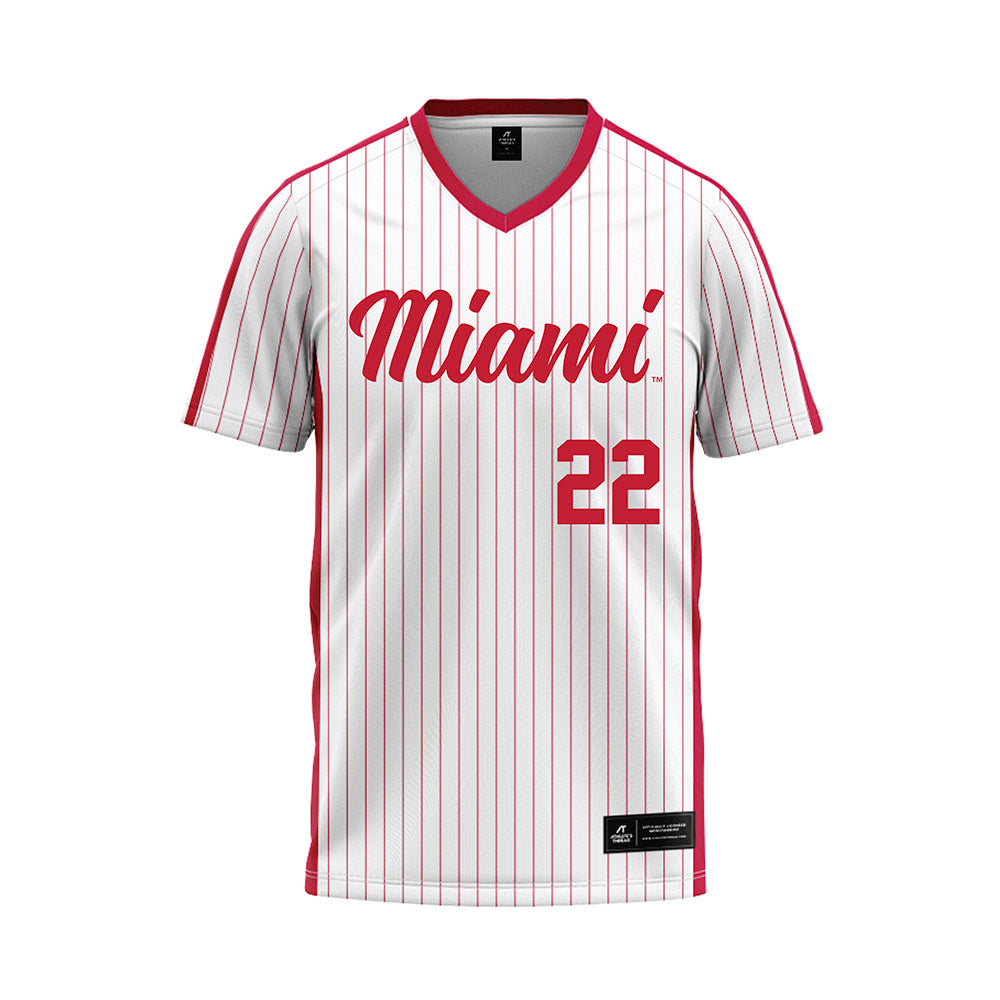 Miami of Ohio - NCAA Baseball : Connor Preisel - Pinstripe Baseball Jersey-0