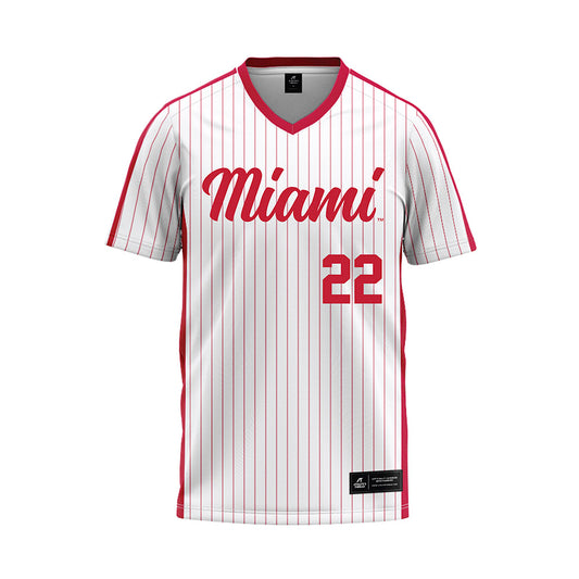 Miami of Ohio - NCAA Baseball : Connor Preisel - Pinstripe Baseball Jersey-0