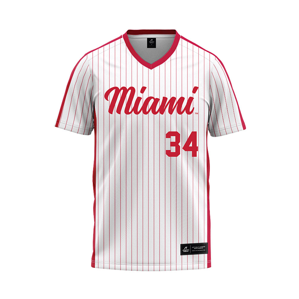 Miami of Ohio - NCAA Baseball : Cameron Novak - Pinstripe Baseball Jersey-0