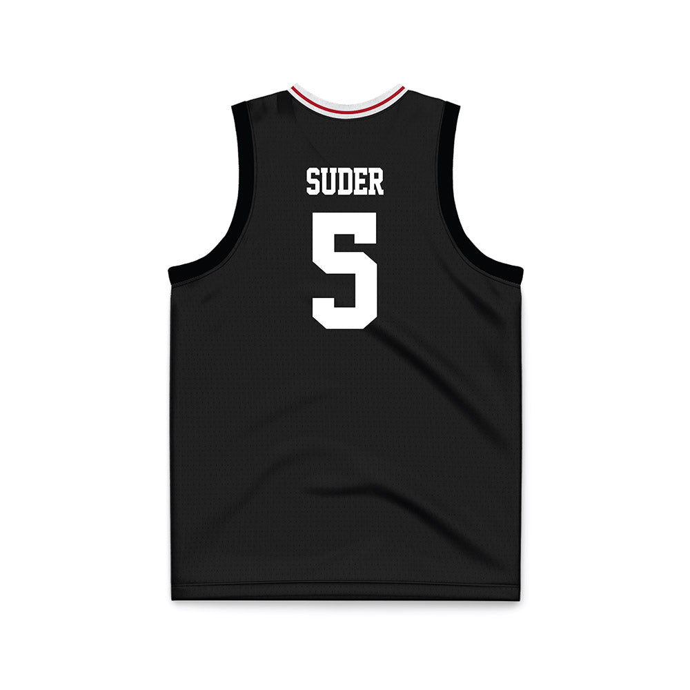 Miami of Ohio - NCAA Men's Basketball : Peter Suder - Black Basketball Jersey-1