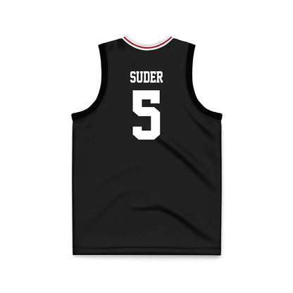 Miami of Ohio - NCAA Men's Basketball : Peter Suder - Black Basketball Jersey-1