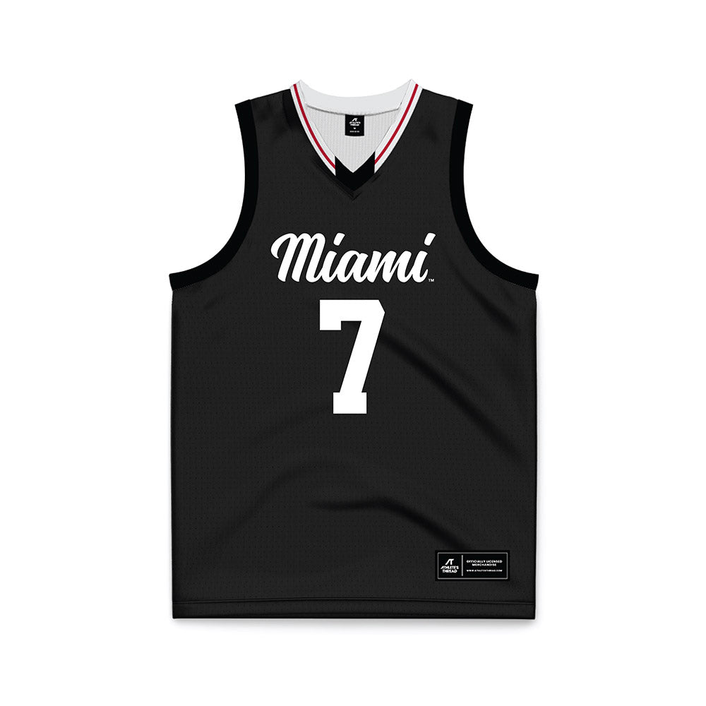 Miami of Ohio - NCAA Men's Basketball : Ethan Wright - Black Basketball Jersey-0