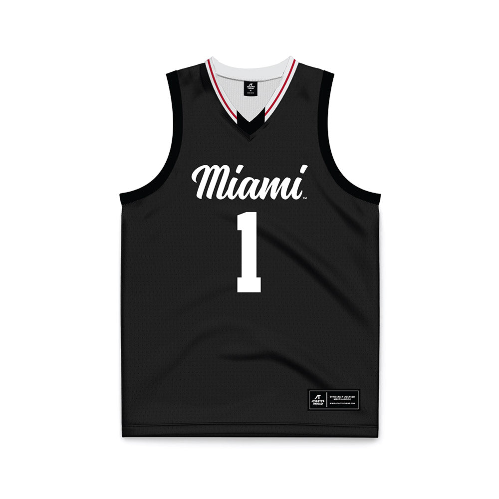 Miami of Ohio - NCAA Men's Basketball : Trey Perry - Black Basketball Jersey-0