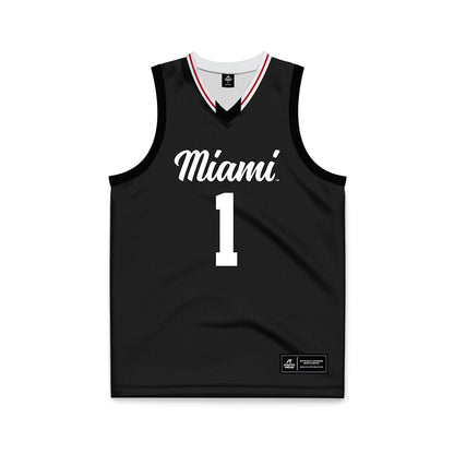 Miami of Ohio - NCAA Men's Basketball : Trey Perry - Black Basketball Jersey-0