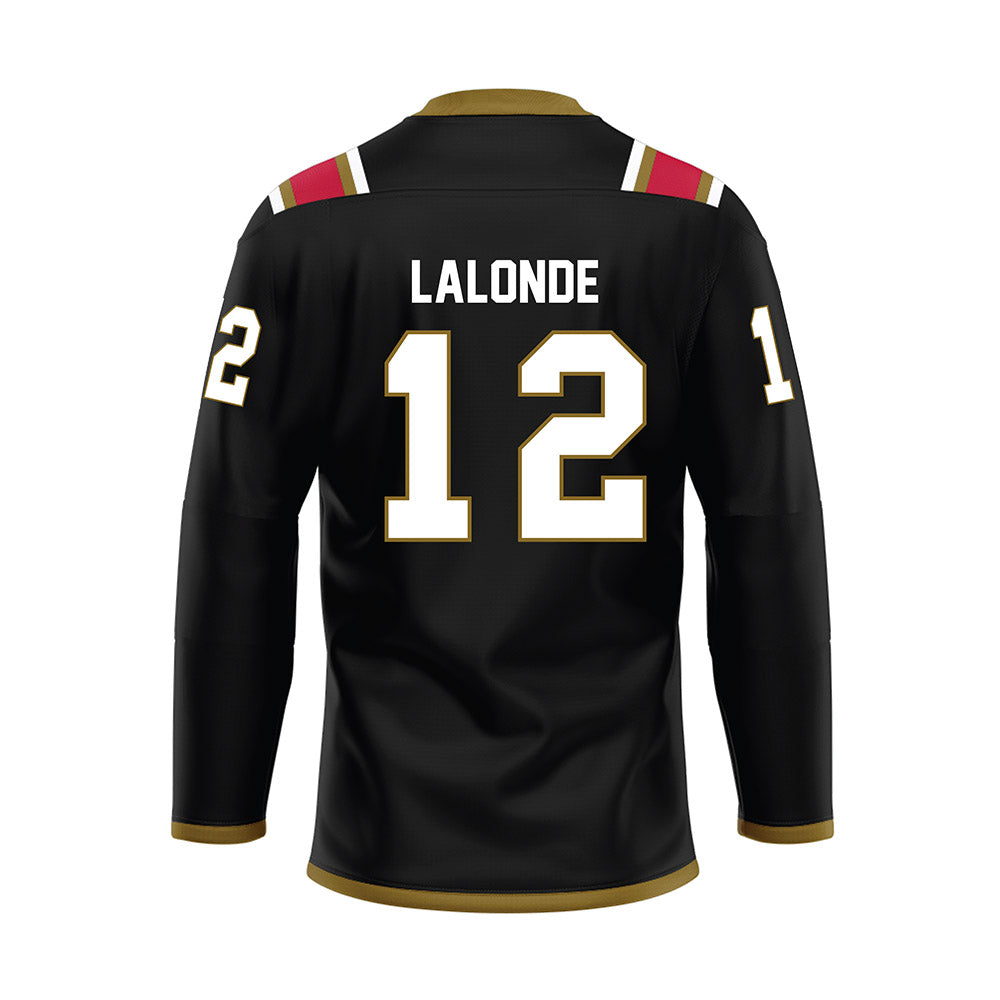 Miami of Ohio - NCAA Men's Ice Hockey : Owen Lalonde - Black Hockey Jersey-1