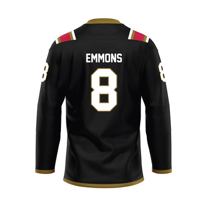 Miami of Ohio - NCAA Men's Ice Hockey : John Emmons - Black Hockey Jersey-1