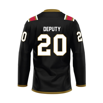 Miami of Ohio - NCAA Men's Ice Hockey : David Deputy - Black Hockey Jersey-1