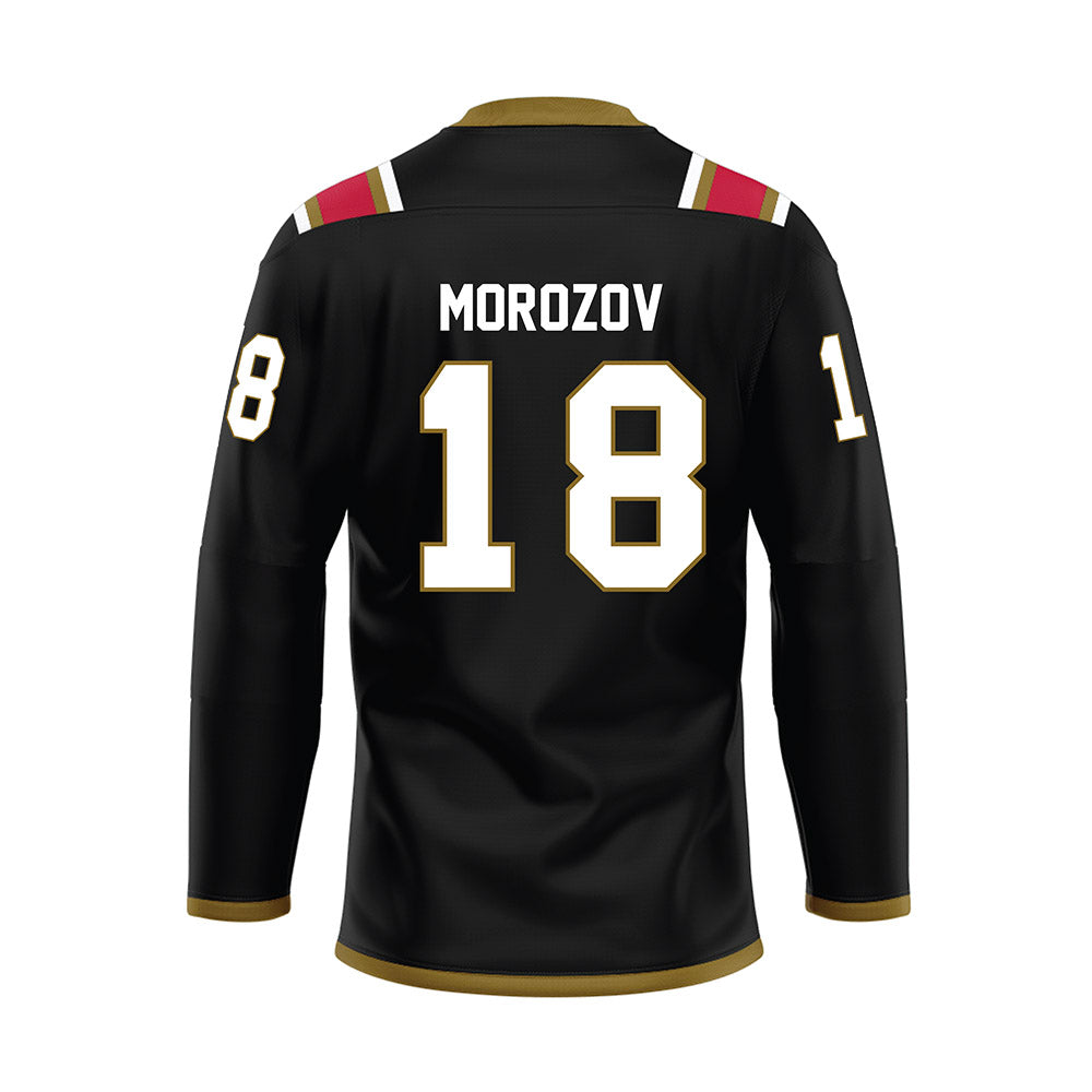 Miami of Ohio - NCAA Men's Ice Hockey : Ilia Morozov - Black Hockey Jersey-1