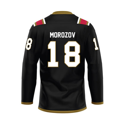 Miami of Ohio - NCAA Men's Ice Hockey : Ilia Morozov - Black Hockey Jersey-1