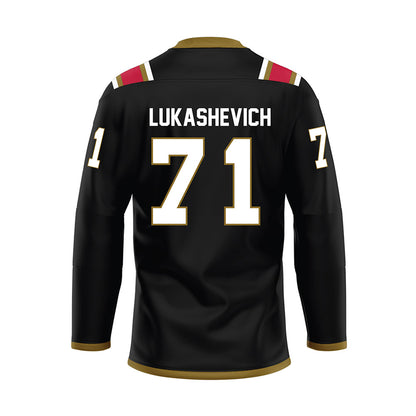 Miami of Ohio - NCAA Men's Ice Hockey : Vladislav Lukashevich - Black Hockey Jersey-1