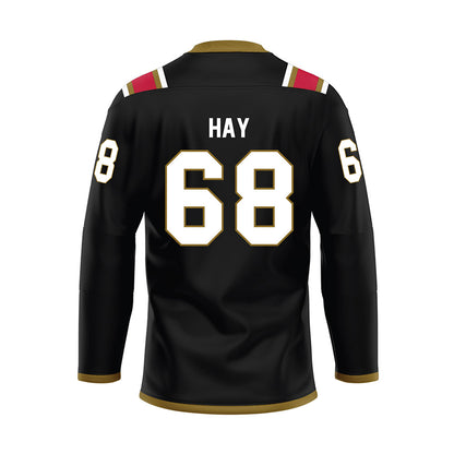 Miami of Ohio - NCAA Men's Ice Hockey : Ethan Hay - Black Hockey Jersey-1