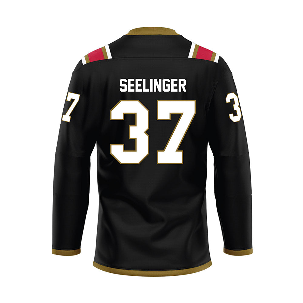 Miami of Ohio - NCAA Men's Ice Hockey : Ryan Seelinger - Black Hockey Jersey-1