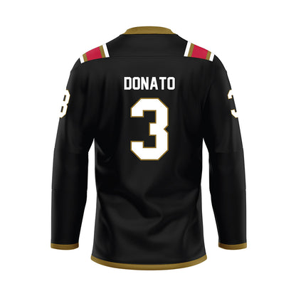 Miami of Ohio - NCAA Men's Ice Hockey : Nick Donato - Black Hockey Jersey-1
