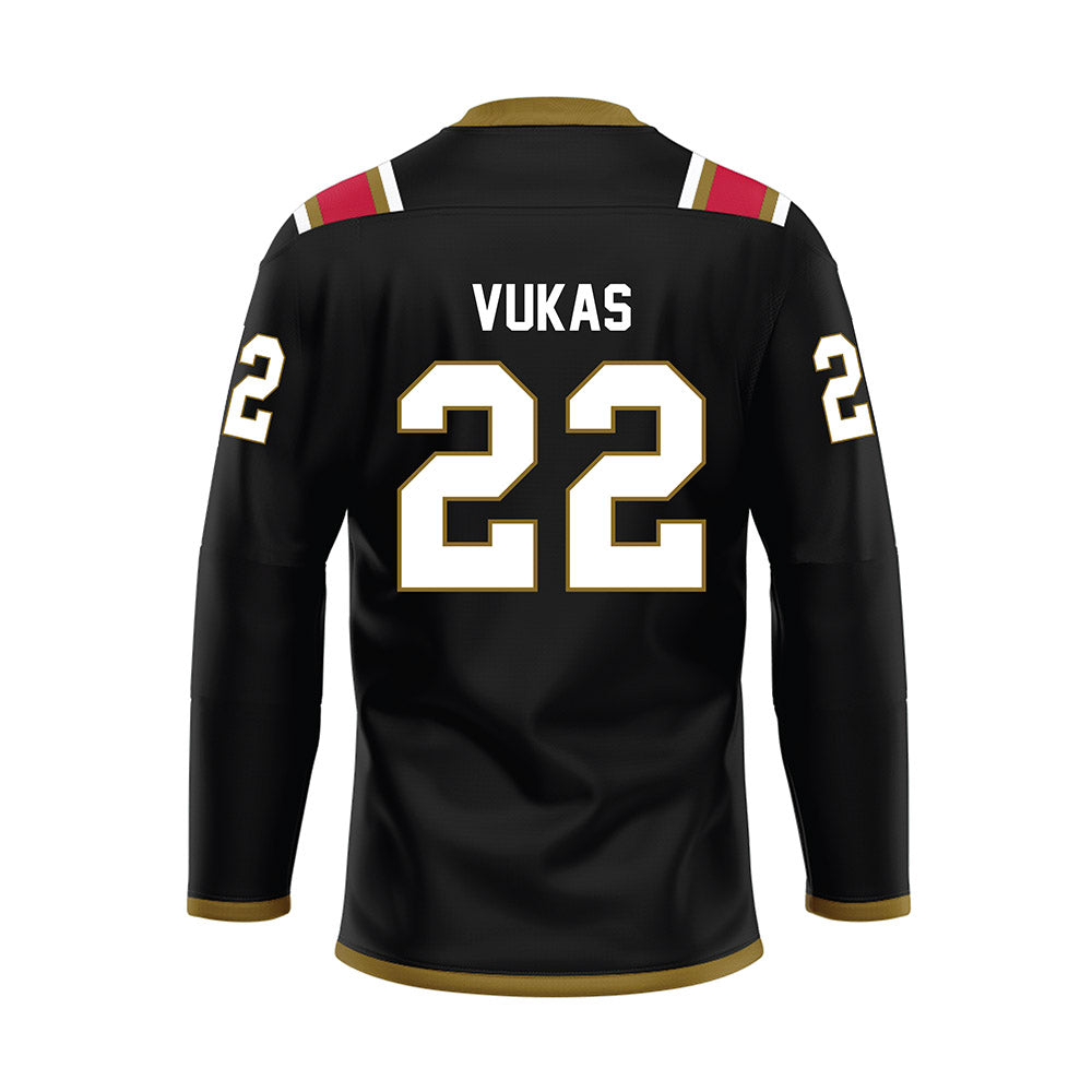 Miami of Ohio - NCAA Men's Ice Hockey : Branko Vukas - Black Hockey Jersey-1