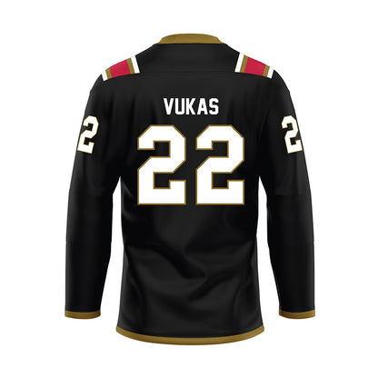 Miami of Ohio - NCAA Men's Ice Hockey : Branko Vukas - Black Hockey Jersey-1