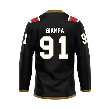 Miami of Ohio - NCAA Men's Ice Hockey : Matteo Giampa - Black Hockey Jersey-1