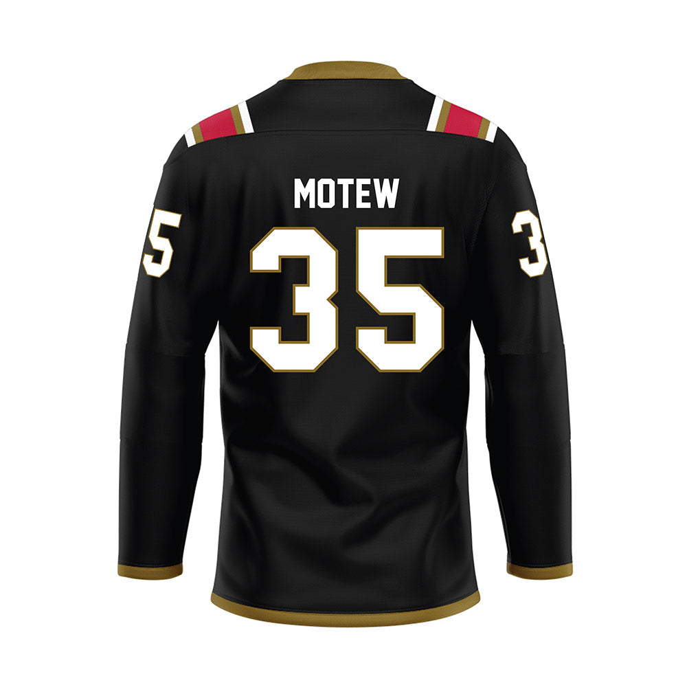 Miami of Ohio - NCAA Men's Ice Hockey : Benji Motew - Black Hockey Jersey-1