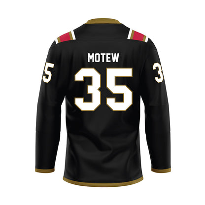 Miami of Ohio - NCAA Men's Ice Hockey : Benji Motew - Black Hockey Jersey-1