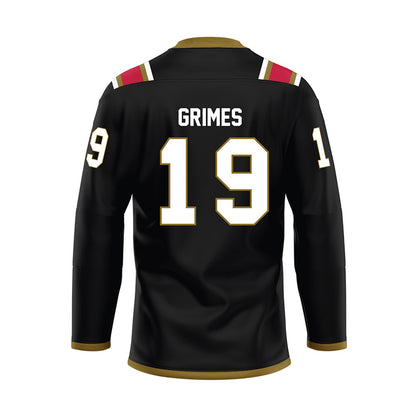 Miami of Ohio - NCAA Men's Ice Hockey : Doug Grimes - Black Hockey Jersey-1