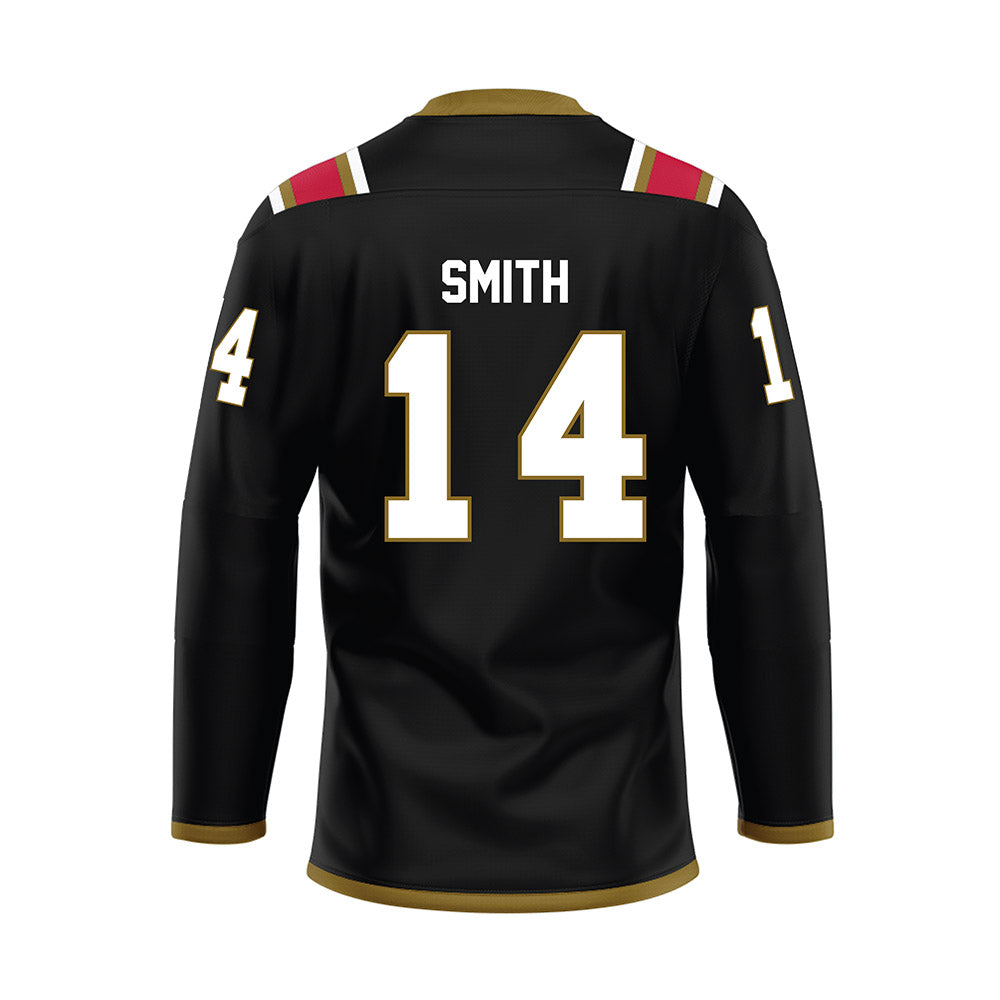 Miami of Ohio - NCAA Men's Ice Hockey : Ryan Smith - Black Hockey Jersey-1