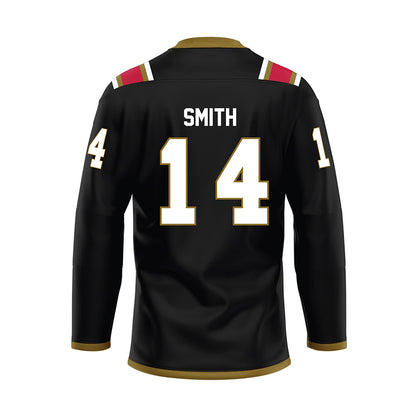 Miami of Ohio - NCAA Men's Ice Hockey : Ryan Smith - Black Hockey Jersey-1
