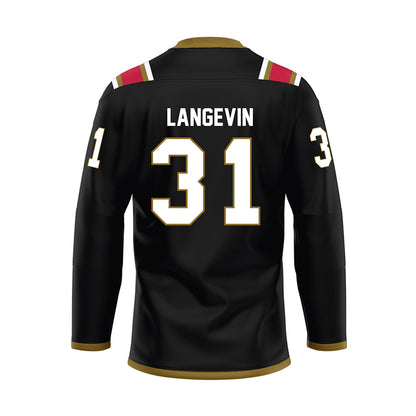 Miami of Ohio - NCAA Men's Ice Hockey : Mathis Langevin - Black Hockey Jersey-1