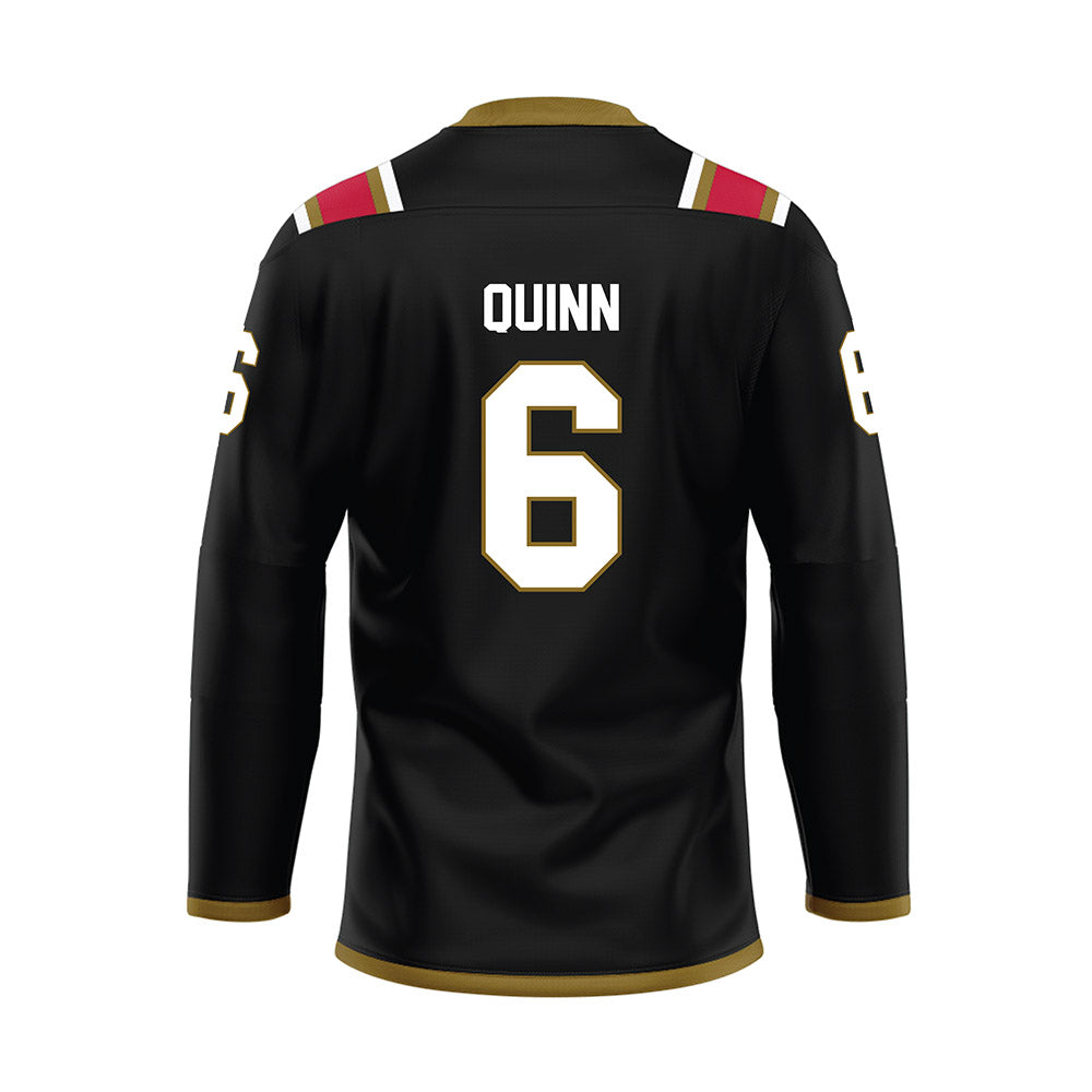 Miami of Ohio - NCAA Men's Ice Hockey : Michael Quinn - Black Hockey Jersey-1