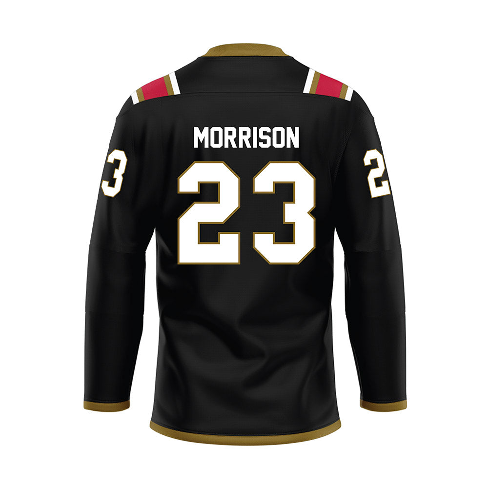 Miami of Ohio - NCAA Men's Ice Hockey : Brayden Morrison - Black Hockey Jersey-1