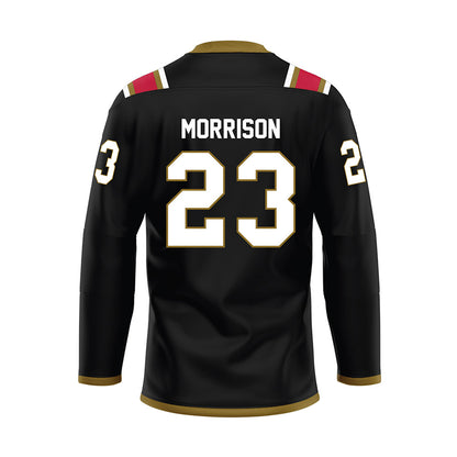 Miami of Ohio - NCAA Men's Ice Hockey : Brayden Morrison - Black Hockey Jersey-1