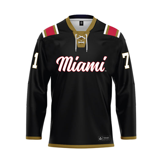 Miami of Ohio - NCAA Men's Ice Hockey : Vladislav Lukashevich - Black Hockey Jersey-0