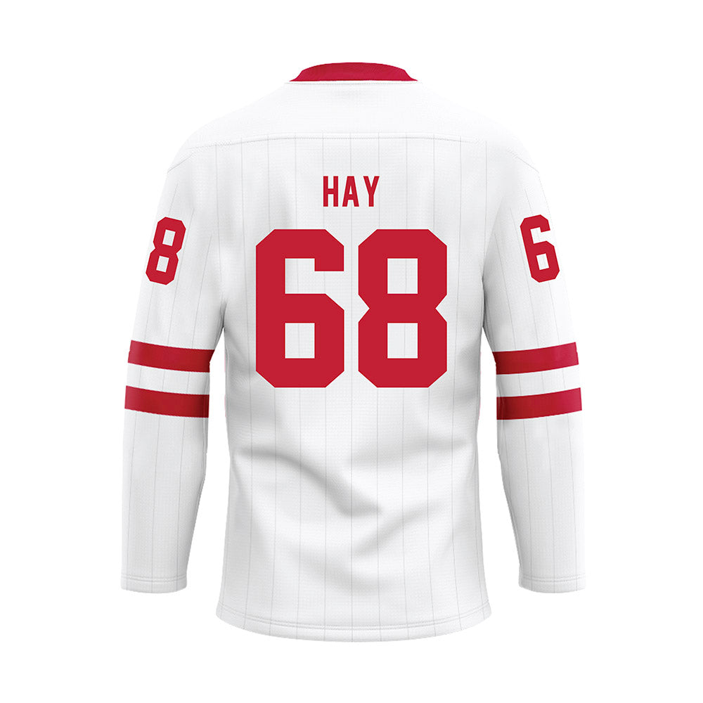 Miami of Ohio - NCAA Men's Ice Hockey : Ethan Hay - White Hockey Jersey-1
