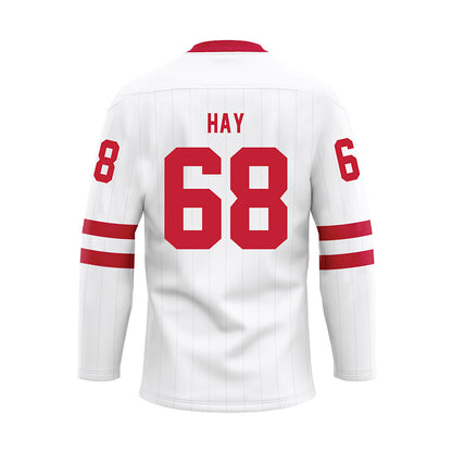 Miami of Ohio - NCAA Men's Ice Hockey : Ethan Hay - White Hockey Jersey-1