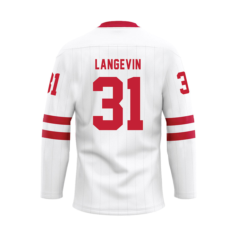Miami of Ohio - NCAA Men's Ice Hockey : Mathis Langevin - White Hockey Jersey-1