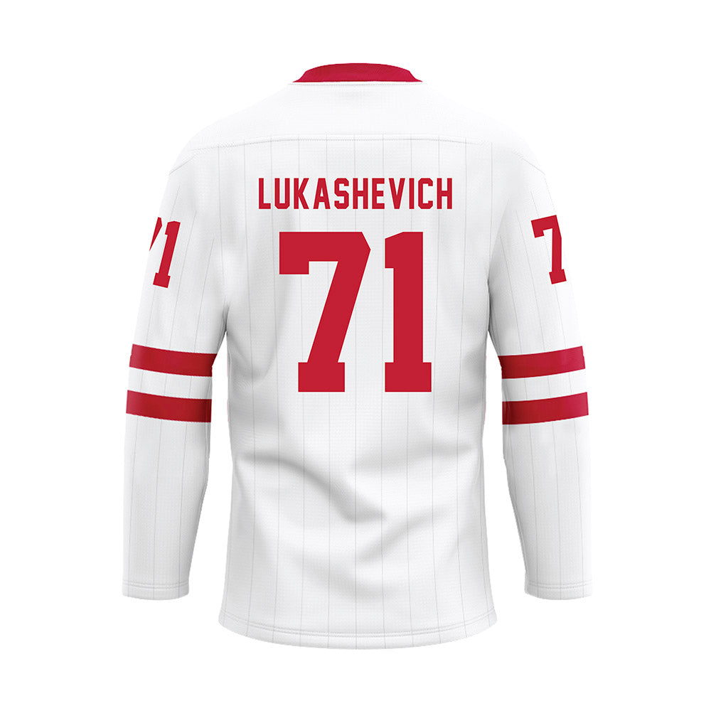 Miami of Ohio - NCAA Men's Ice Hockey : Vladislav Lukashevich - White Hockey Jersey-1