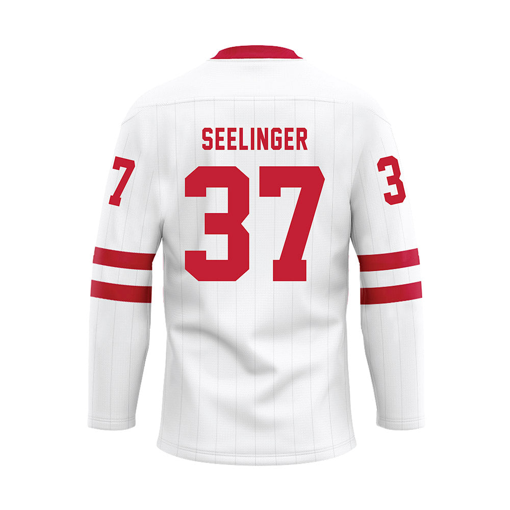 Miami of Ohio - NCAA Men's Ice Hockey : Ryan Seelinger - White Hockey Jersey-1
