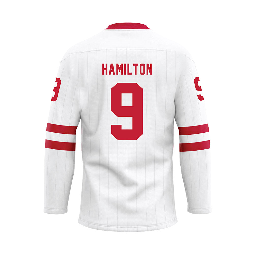 Miami of Ohio - NCAA Men's Ice Hockey : Jack Hamilton - White Hockey Jersey-1