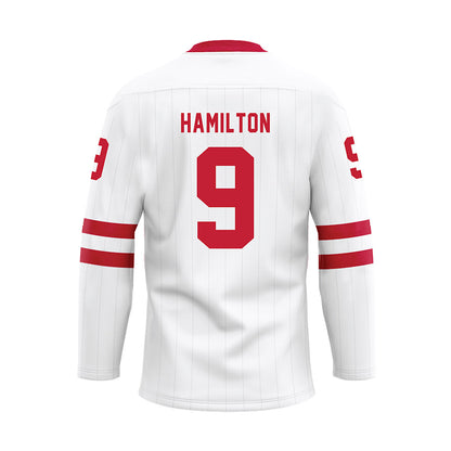 Miami of Ohio - NCAA Men's Ice Hockey : Jack Hamilton - White Hockey Jersey-1