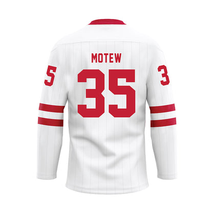 Miami of Ohio - NCAA Men's Ice Hockey : Benji Motew - White Hockey Jersey-1