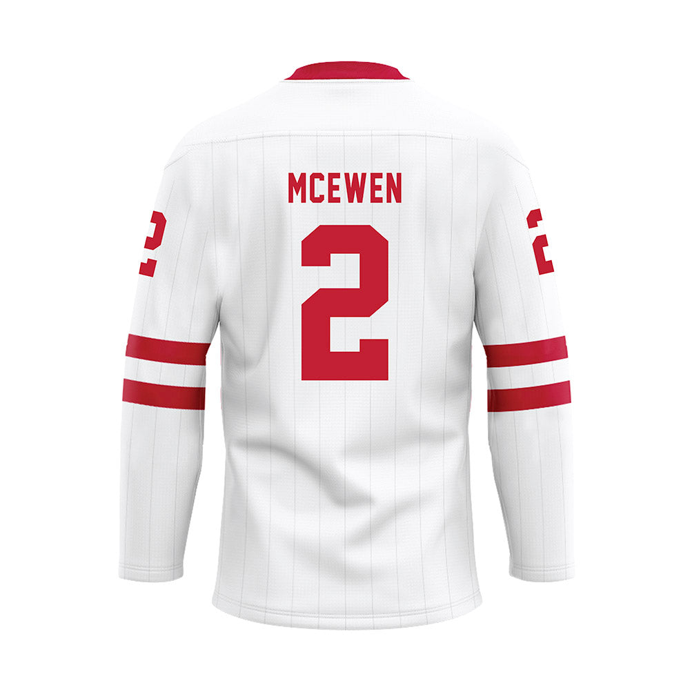Miami of Ohio - NCAA Men's Ice Hockey : Shaun McEwen - White Hockey Jersey-1