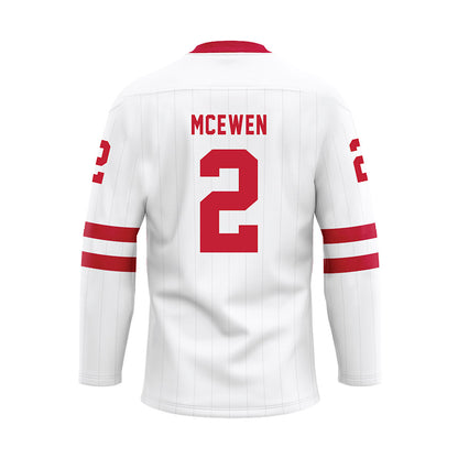 Miami of Ohio - NCAA Men's Ice Hockey : Shaun McEwen - White Hockey Jersey-1