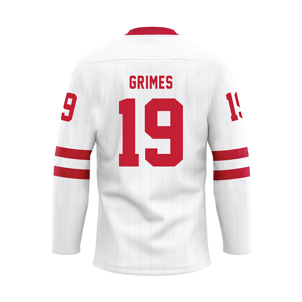 Miami of Ohio - NCAA Men's Ice Hockey : Doug Grimes - White Hockey Jersey-1