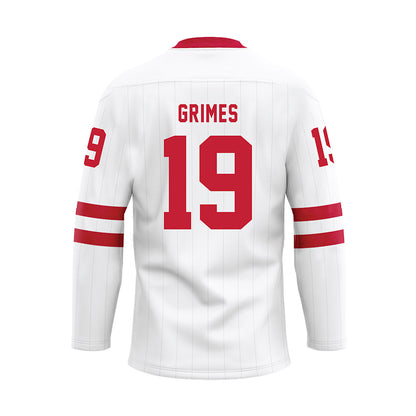 Miami of Ohio - NCAA Men's Ice Hockey : Doug Grimes - White Hockey Jersey-1