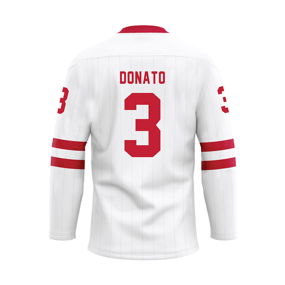 Miami of Ohio - NCAA Men's Ice Hockey : Nick Donato - White Hockey Jersey-1