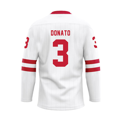 Miami of Ohio - NCAA Men's Ice Hockey : Nick Donato - White Hockey Jersey-1