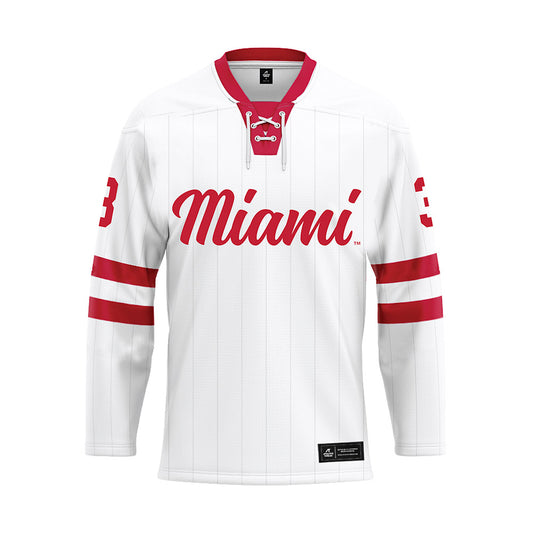 Miami of Ohio - NCAA Men's Ice Hockey : Nick Donato - White Hockey Jersey-0